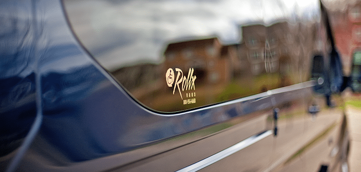 Rollx Vans Ford transit wheelchair van window sticker